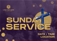 Textured Sunday Service Postcard Design