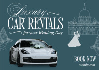 Luxury Wedding Car Rental Postcard