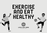 Exercise & Eat Healthy Postcard Design