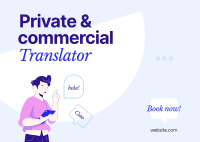 Translator for Hire Postcard