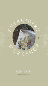 Embroidery Workshop Instagram Story