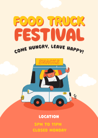 Cute Food Truck  Flyer Design