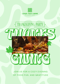 Retro Thanksgiving Party Poster