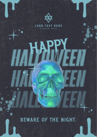 Grunge Futuristic Halloween Poster