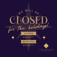 Holiday Closing Badge Linkedin Post Design