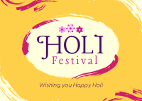 Brush Holi Festival Postcard