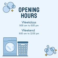 Laundry Shop Hours Instagram Post Design