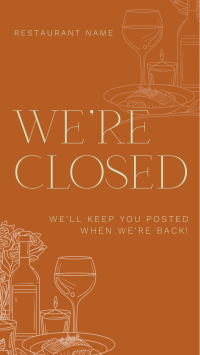 Luxurious Closed Restaurant Instagram Story