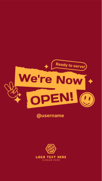 We're Open Stickers Instagram Story