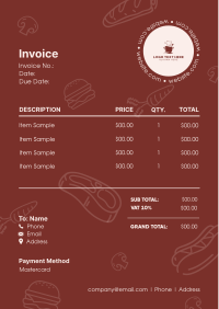 Fast Food Invoice