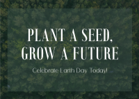 Plant Seed Grow Future Earth Postcard Design