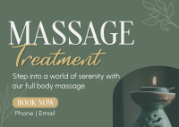 Massage Treatment Wellness Postcard Design