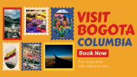 Travel to Colombia Postage Stamps Facebook Event Cover