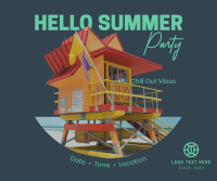 Beach House Party Facebook Post Design