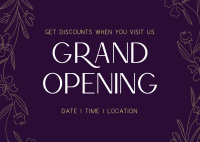 Floral Grand Opening Postcard