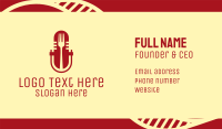 Fork Microphone Talk Show  Business Card Design