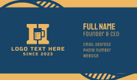 Beer Mug Letter H  Business Card Design