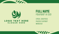 Natural Leaf Letter M Business Card
