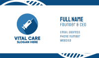 Blue Medical Injection Syringe Business Card Image Preview