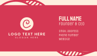 Pink Handwritten Letter C Business Card