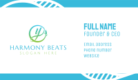 Natural Leaf Circle Letter Y Business Card