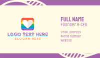 Rainbow Box Heart Business Card Design
