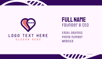 Love Heart Chat Business Card Design