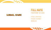 Orange Industrial Wordmark Business Card