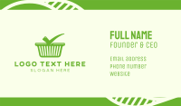 Green Check Shopping Basket Business Card