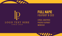 Golden Elegant Monogram L & P Business Card