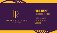 Golden Elegant Monogram L & P Business Card Design