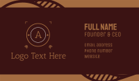 Brown Cricle Letter Business Card