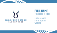 Abstract Blue Horns Business Card Design