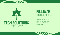 Green Cannabis Leaf House  Business Card