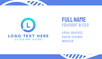 Blue Media Chat Lettermark Business Card