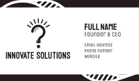 Question Lamp Business Card