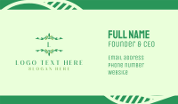Green Ornamental Lettermark Business Card