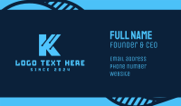 Blue Letter K Tech Business Card
