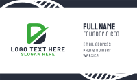Green Letter D Business Card Design