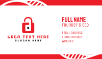 Red D Padlock Business Card Design