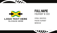 Jamaican Flag Letter X Business Card Design