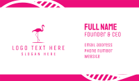 Pink Flamingo Silhouette Business Card Design