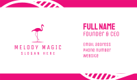 Pink Flamingo Silhouette Business Card Design