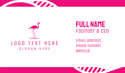 Pink Flamingo Silhouette Business Card