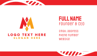 Red Yellow M Diamond Business Card Design