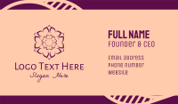 Purple Flower Hexagon Business Card Design