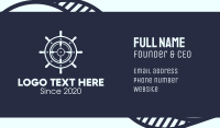 Maritime Steering Wheel Crosshair Business Card Design