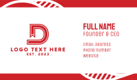 Red Ribbon D Business Card