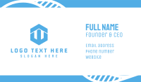 Blue Hexagon W Business Card