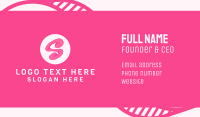 Pink Swirly Letter S Business Card